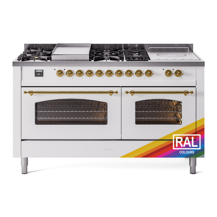 ILVE 60" Nostalgie II Double Oven Dual Fuel Range (UP60FSNMP)
