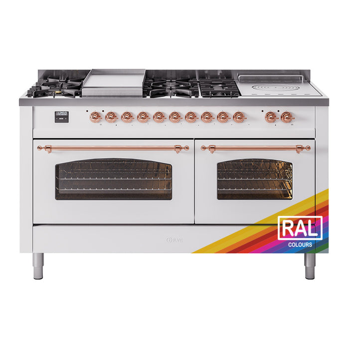 ILVE 60" Nostalgie II Double Oven Dual Fuel Range (UP60FSNMP)