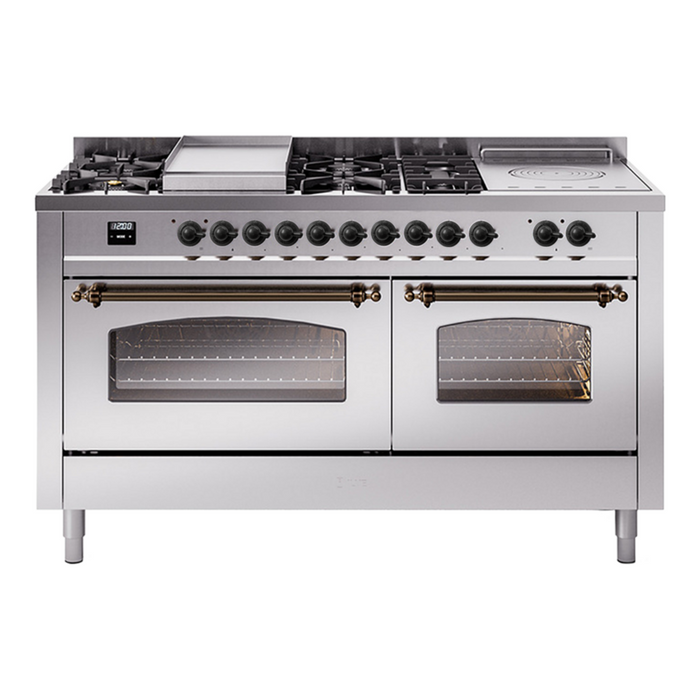 ILVE 60" Nostalgie II Double Oven Dual Fuel Range (UP60FSNMP)