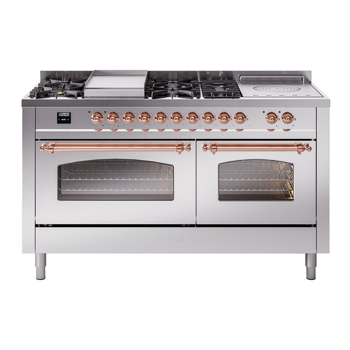 ILVE 60" Nostalgie II Double Oven Dual Fuel Range (UP60FSNMP)
