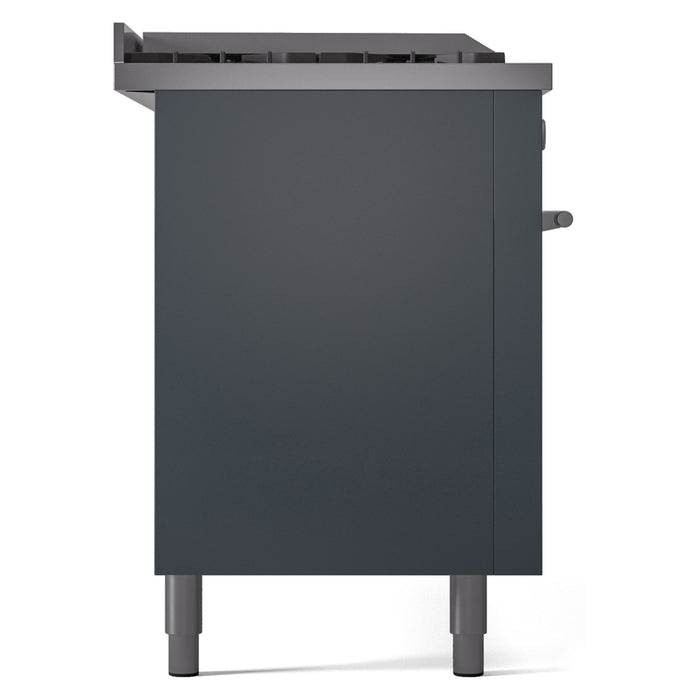 ILVE Professional Plus II 60" Dual Fuel Range with 7 Sealed Burners + Griddle + French Top Solid Door - UP60FSQMP