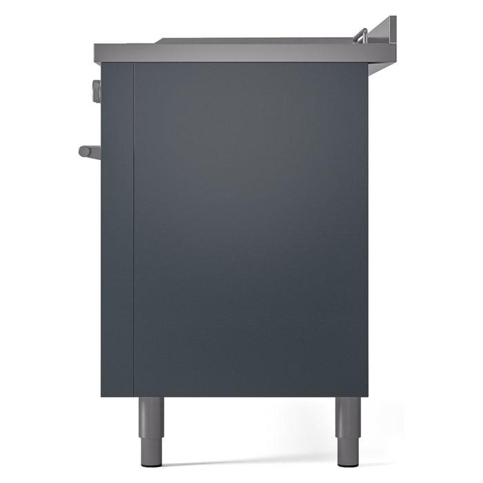 ILVE Professional Plus II 60" Dual Fuel Range with 7 Sealed Burners + Griddle + French Top Solid Door - UP60FSQMP