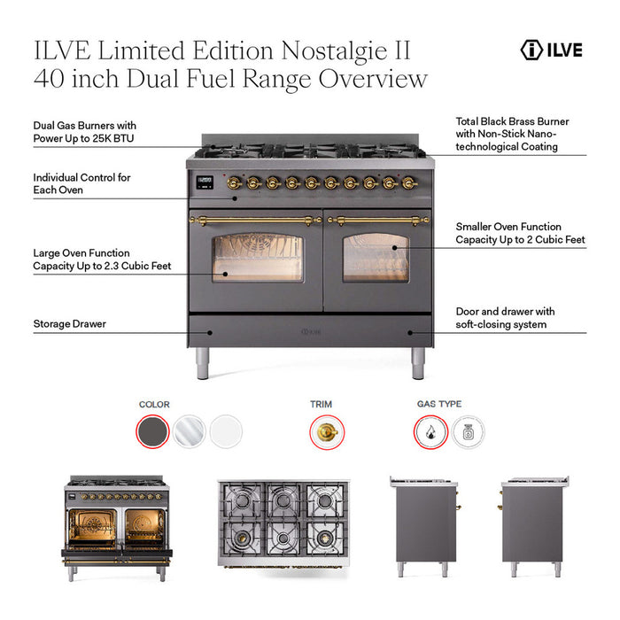 ILVE Nostalgie II 40" Dual Fuel Range (Limited Edition) - UPD406NMP