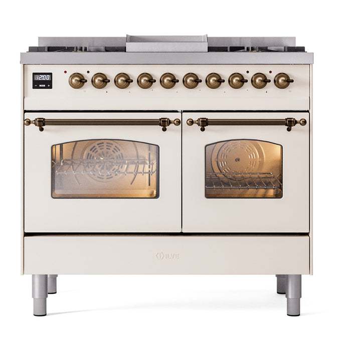ILVE 40" Nostalgie II Series Freestanding Double Oven Dual Fuel Range (UPD40FNMP)