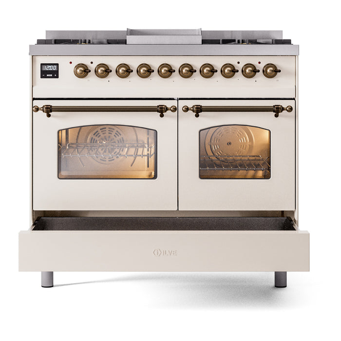 ILVE 40" Nostalgie II Series Freestanding Double Oven Dual Fuel Range (UPD40FNMP)