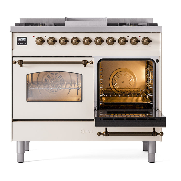 ILVE 40" Nostalgie II Series Freestanding Double Oven Dual Fuel Range (UPD40FNMP)