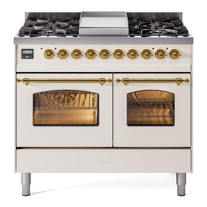 ILVE 40" Nostalgie II Series Freestanding Double Oven Dual Fuel Range (UPD40FNMP)