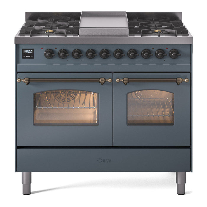 ILVE 40" Nostalgie II Series Freestanding Double Oven Dual Fuel Range (UPD40FNMP)