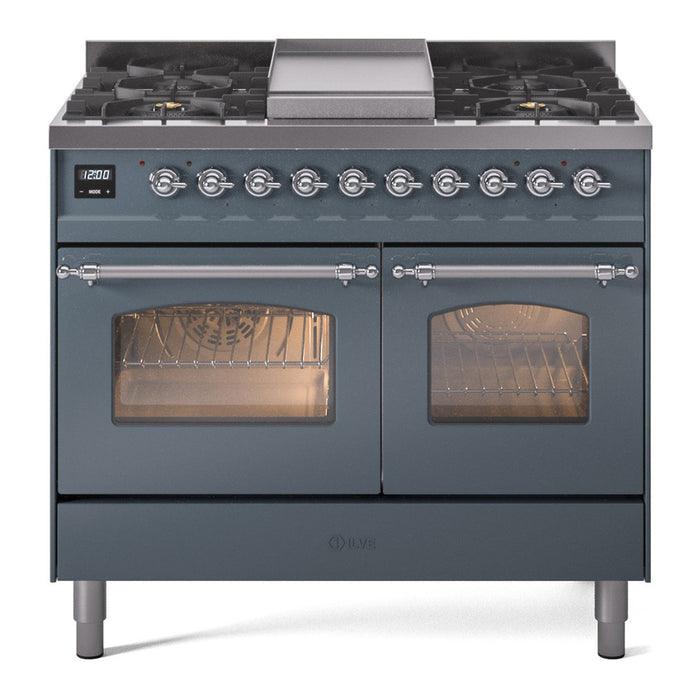ILVE 40" Nostalgie II Series Freestanding Double Oven Dual Fuel Range (UPD40FNMP)