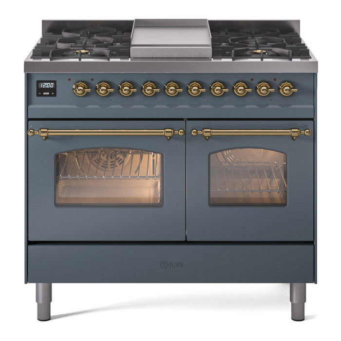ILVE 40" Nostalgie II Series Freestanding Double Oven Dual Fuel Range (UPD40FNMP)