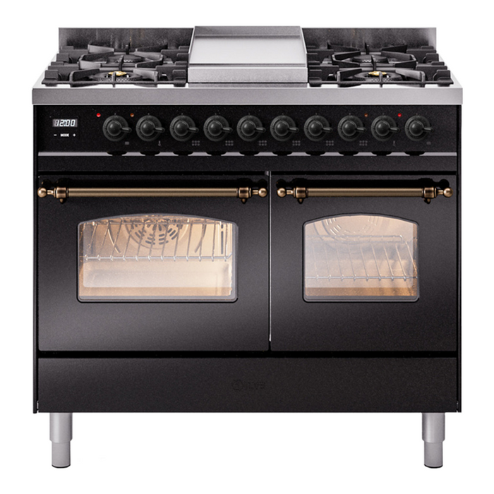ILVE 40" Nostalgie II Series Freestanding Double Oven Dual Fuel Range (UPD40FNMP)