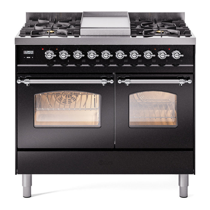 ILVE 40" Nostalgie II Series Freestanding Double Oven Dual Fuel Range (UPD40FNMP)
