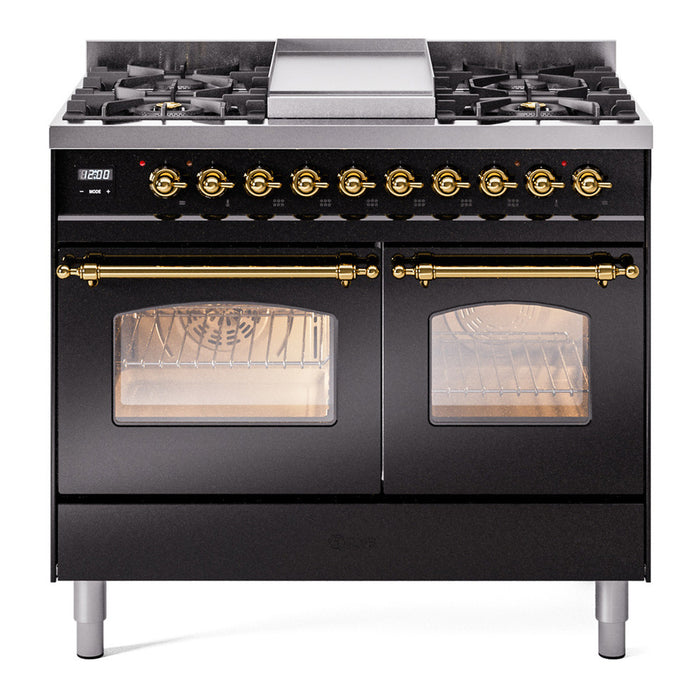 ILVE 40" Nostalgie II Series Freestanding Double Oven Dual Fuel Range (UPD40FNMP)