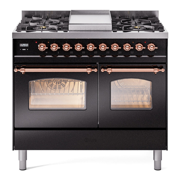 ILVE 40" Nostalgie II Series Freestanding Double Oven Dual Fuel Range (UPD40FNMP)