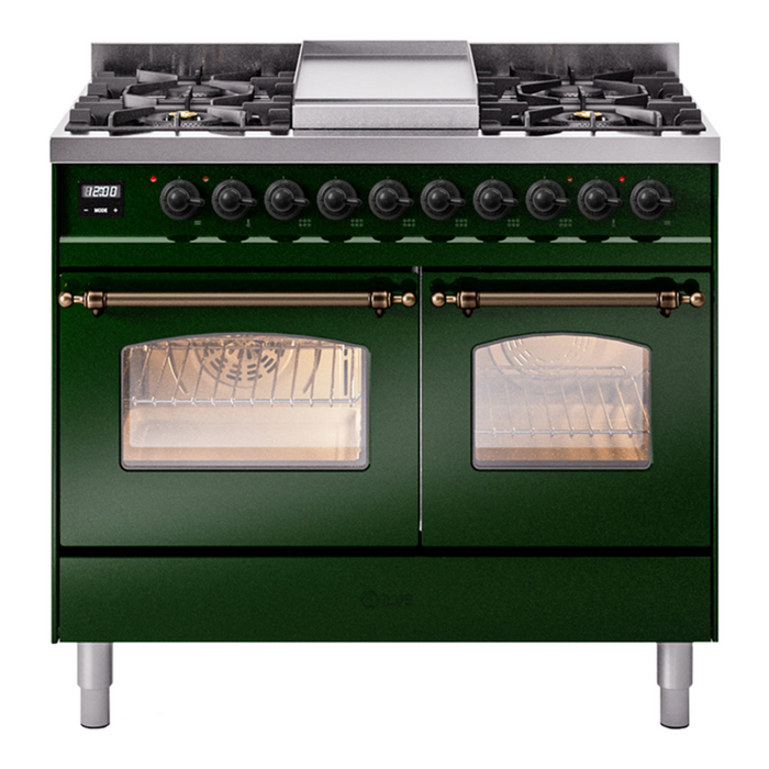 ILVE 40" Nostalgie II Series Freestanding Double Oven Dual Fuel Range (UPD40FNMP)