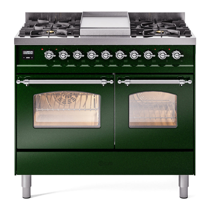 ILVE 40" Nostalgie II Series Freestanding Double Oven Dual Fuel Range (UPD40FNMP)