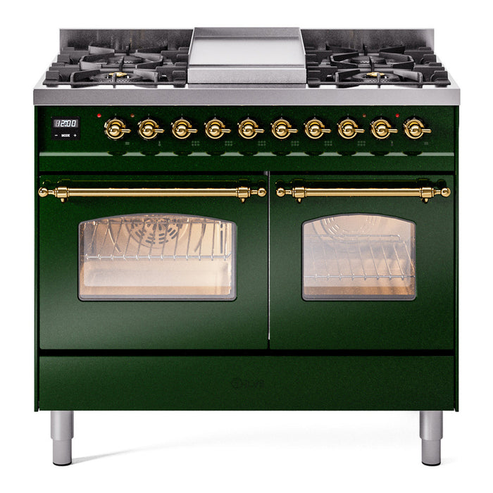 ILVE 40" Nostalgie II Series Freestanding Double Oven Dual Fuel Range (UPD40FNMP)