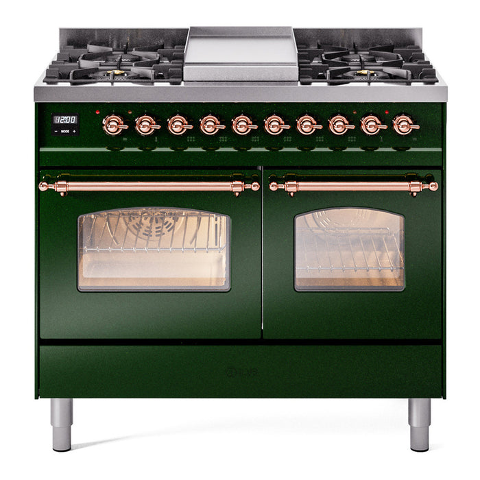 ILVE 40" Nostalgie II Series Freestanding Double Oven Dual Fuel Range (UPD40FNMP)