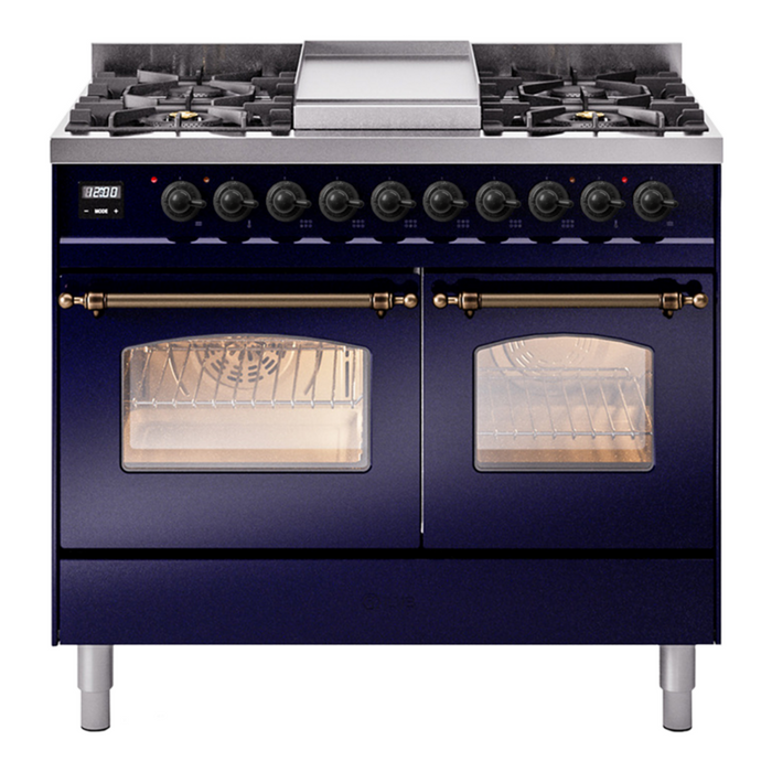 ILVE 40" Nostalgie II Series Freestanding Double Oven Dual Fuel Range (UPD40FNMP)