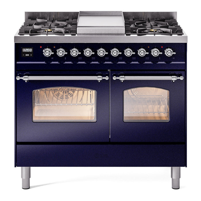 ILVE 40" Nostalgie II Series Freestanding Double Oven Dual Fuel Range (UPD40FNMP)