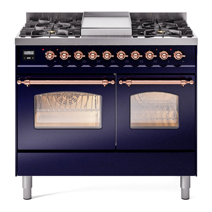 ILVE 40" Nostalgie II Series Freestanding Double Oven Dual Fuel Range (UPD40FNMP)