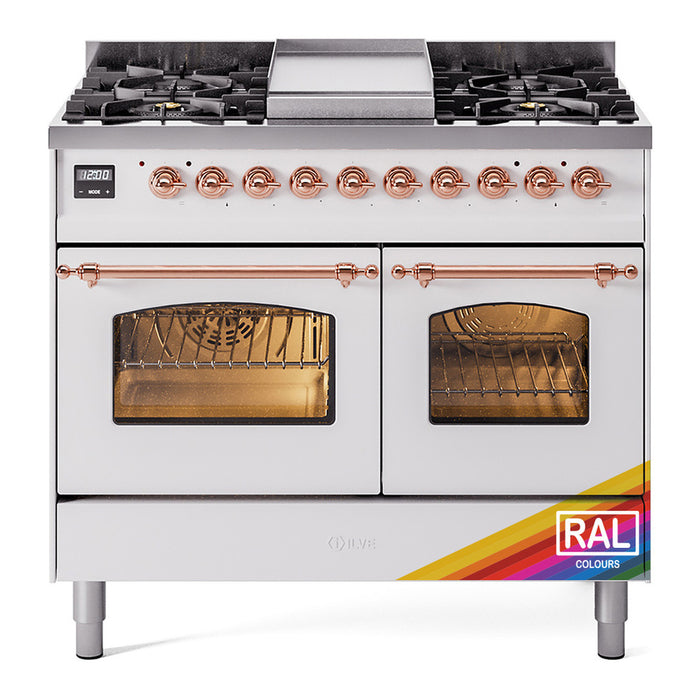 ILVE 40" Nostalgie II Series Freestanding Double Oven Dual Fuel Range (UPD40FNMP)