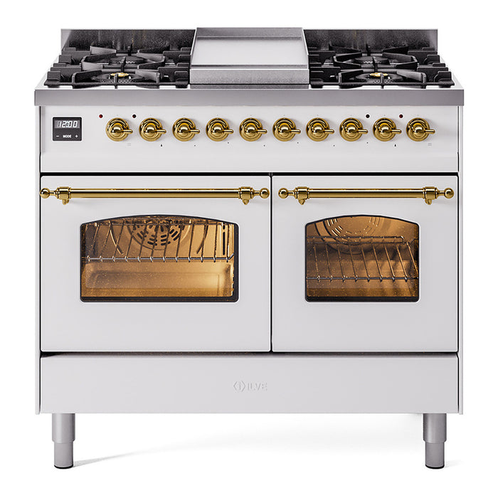 ILVE 40" Nostalgie II Series Freestanding Double Oven Dual Fuel Range (UPD40FNMP)