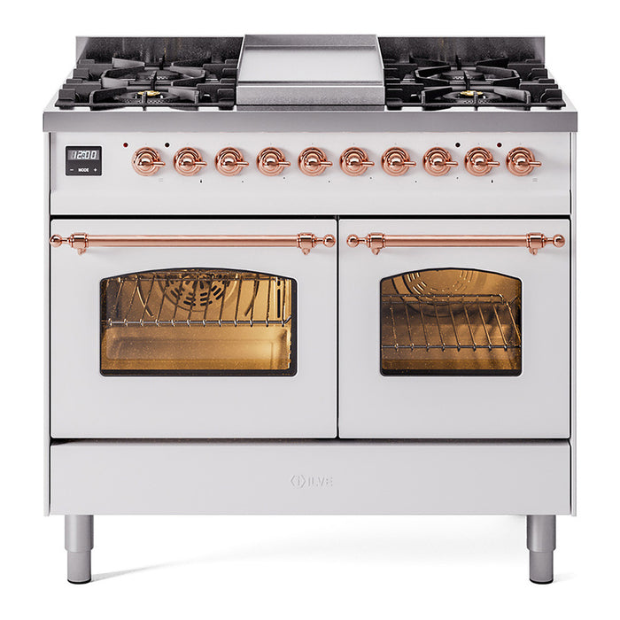 ILVE 40" Nostalgie II Series Freestanding Double Oven Dual Fuel Range (UPD40FNMP)