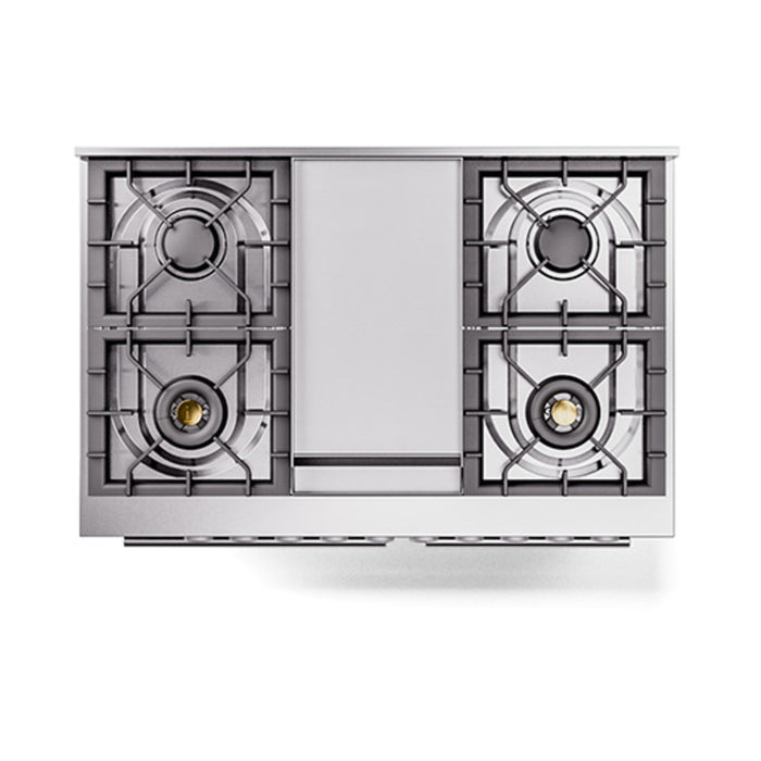 ILVE Professional Plus II 40" Dual Fuel Range with 6 Sealed Burners + Griddle Solid Door - UPD40FQMP