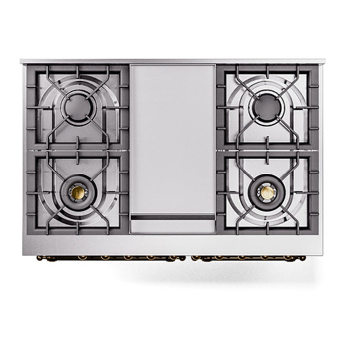 ILVE Nostalgie II 40" Dual Fuel Range with 6 Sealed Burners + Griddle Solid Door - UPD40FQNMP