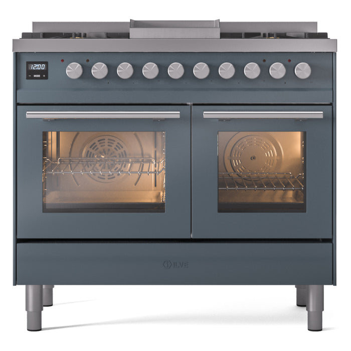 ILVE Professional Plus II 40-Inch Freestanding Dual Fuel Range with 6 Sealed Burner - UPD40FWMP