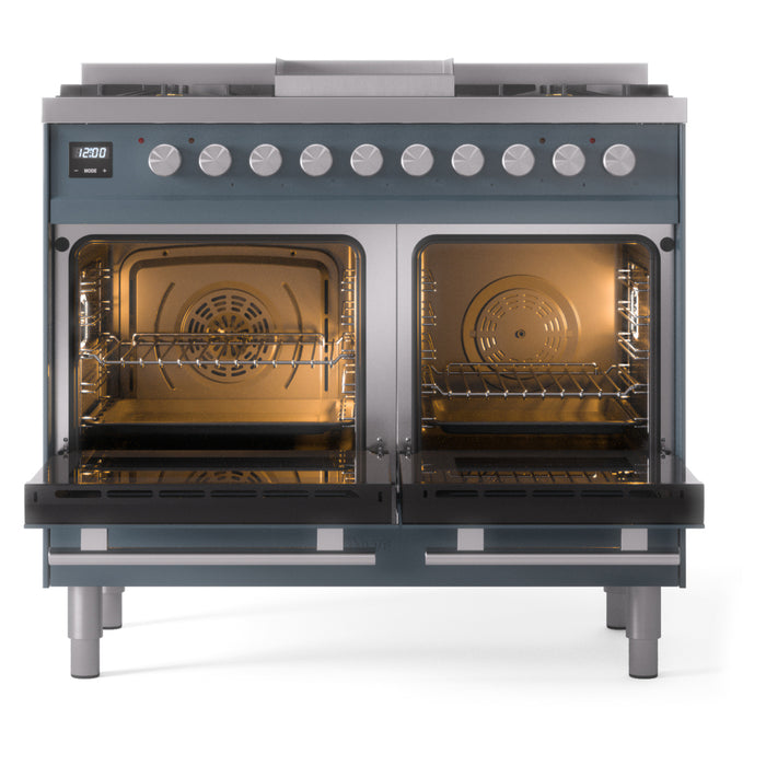 ILVE Professional Plus II 40-Inch Freestanding Dual Fuel Range with 6 Sealed Burner - UPD40FWMP