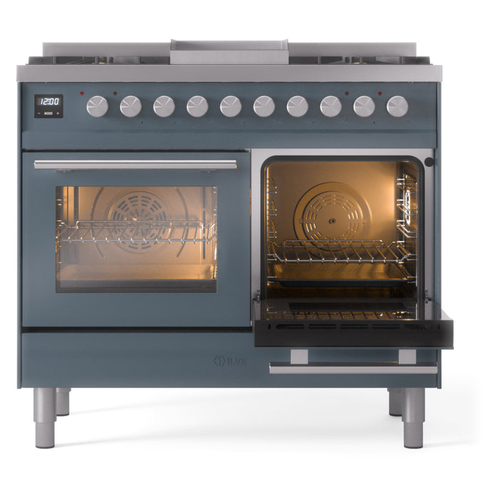 ILVE Professional Plus II 40-Inch Freestanding Dual Fuel Range with 6 Sealed Burner - UPD40FWMP