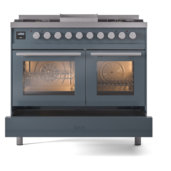 ILVE Professional Plus II 40-Inch Freestanding Dual Fuel Range with 6 Sealed Burner - UPD40FWMP