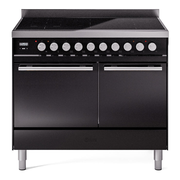 ILVE Professional Plus II 40" Electric Range with 6 Induction Elements Solid Door with Stainless Steel knobs - UPDI406QMP