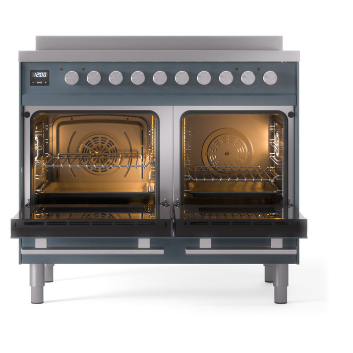 ILVE 40" Professional Plus II Series Freestanding Electric Double Oven Range with 5 Elements, Triple Glass Cool Door - UPDI406WMP
