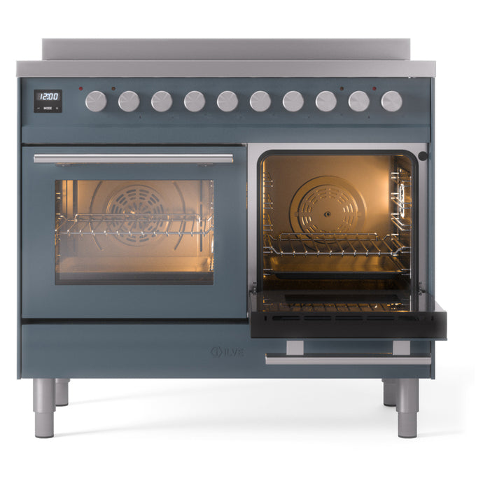 ILVE 40" Professional Plus II Series Freestanding Electric Double Oven Range with 5 Elements, Triple Glass Cool Door - UPDI406WMP