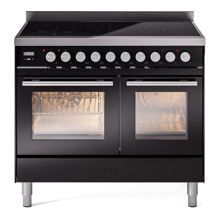 ILVE 40" Professional Plus II Series Freestanding Electric Double Oven Range with 5 Elements, Triple Glass Cool Door - UPDI406WMP