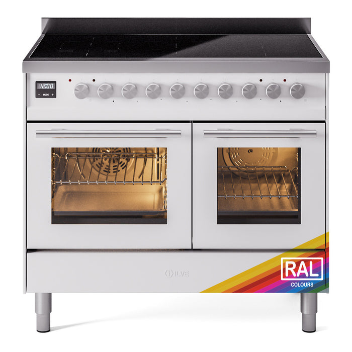 ILVE 40" Professional Plus II Series Freestanding Electric Double Oven Range with 5 Elements, Triple Glass Cool Door - UPDI406WMP
