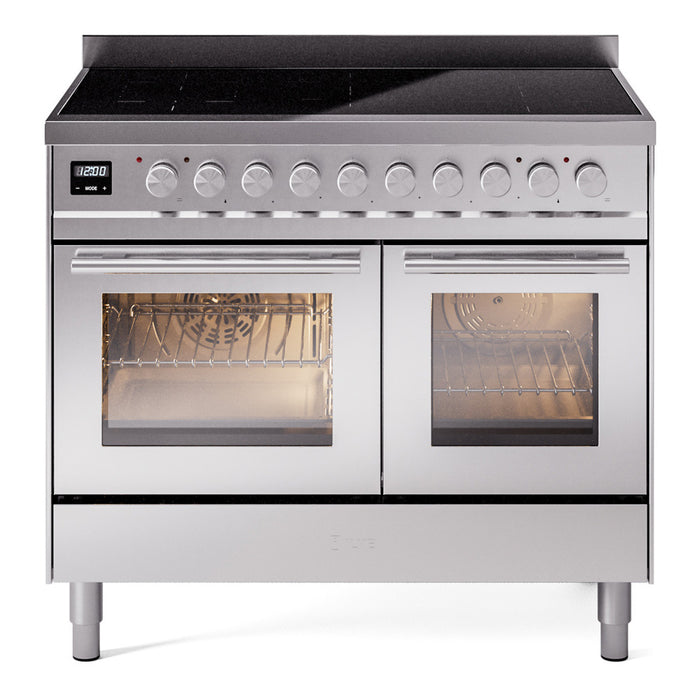 ILVE 40" Professional Plus II Series Freestanding Electric Double Oven Range with 5 Elements, Triple Glass Cool Door - UPDI406WMP