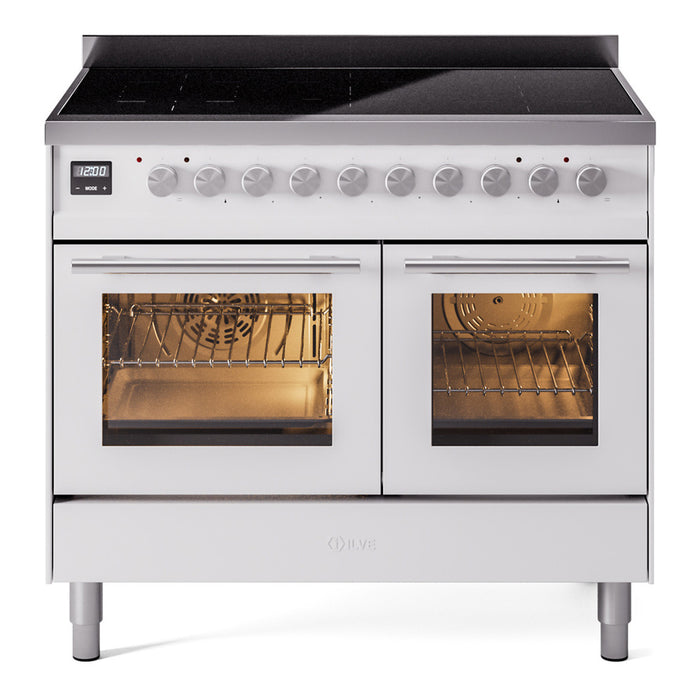 ILVE 40" Professional Plus II Series Freestanding Electric Double Oven Range with 5 Elements, Triple Glass Cool Door - UPDI406WMP