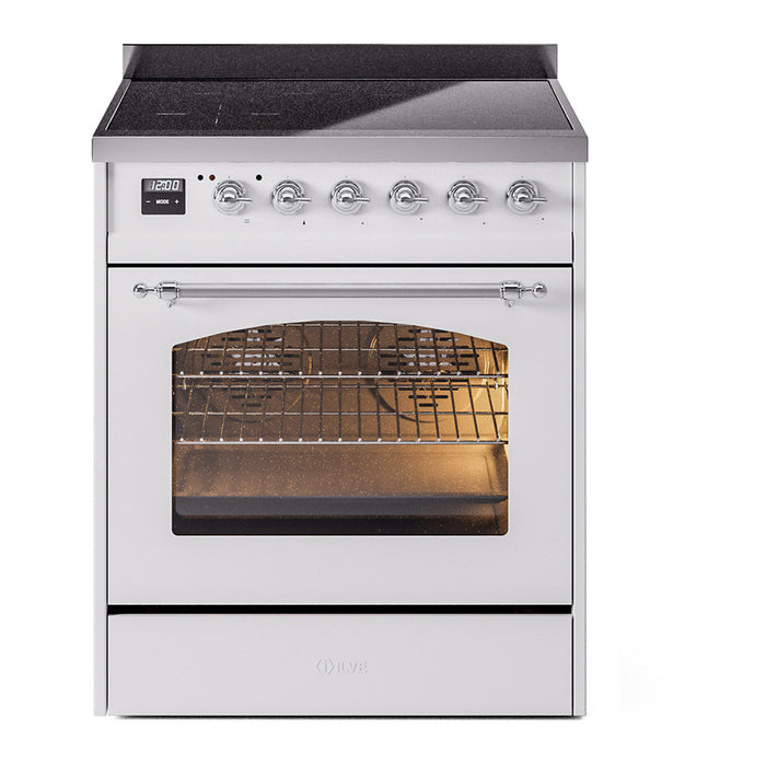 ILVE 30" Nostalgie II Series Freestanding Electric Double Oven Range with 5 Elements, Triple Glass Cool Door, Convection Oven, TFT Oven Control Display and Child Lock - UPI304NMP