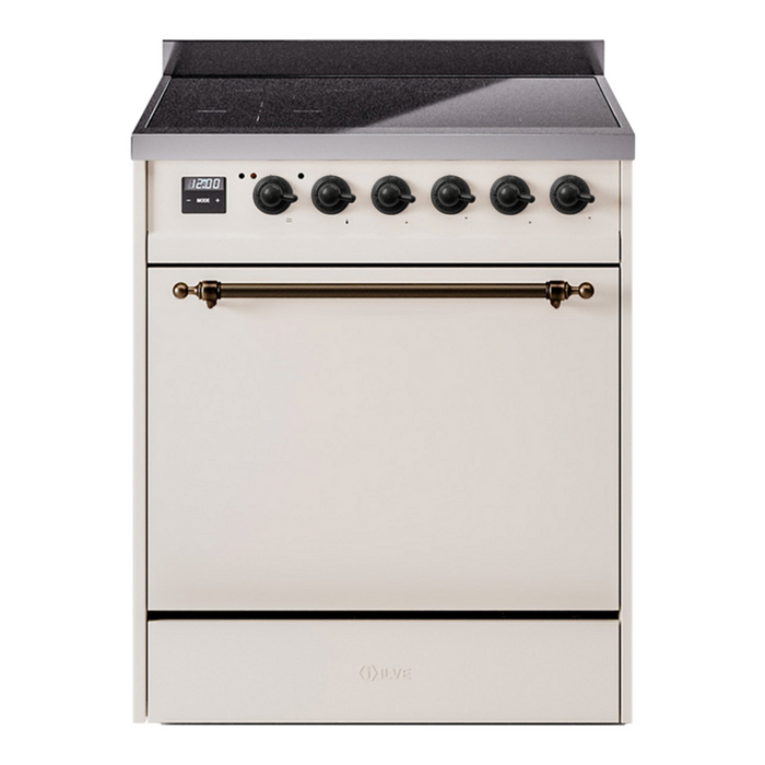 ILVE Nostalgie II 30" Electric Range with 4 Induction Elements Solid Door - UPI304QNMP