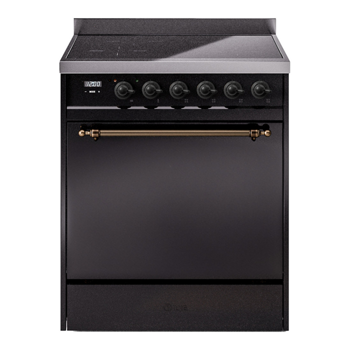 ILVE Nostalgie II 30" Electric Range with 4 Induction Elements Solid Door - UPI304QNMP