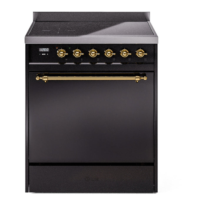 ILVE Nostalgie II 30" Electric Range with 4 Induction Elements Solid Door - UPI304QNMP
