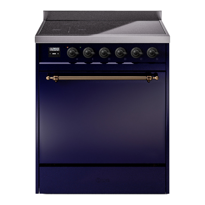 ILVE Nostalgie II 30" Electric Range with 4 Induction Elements Solid Door - UPI304QNMP