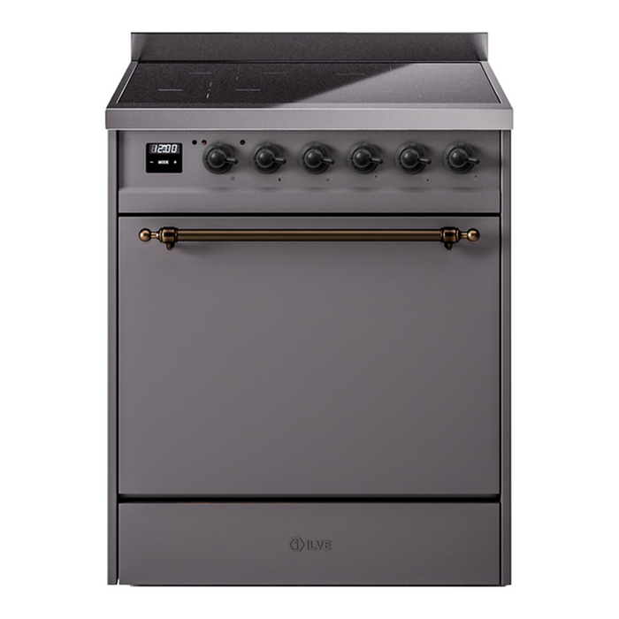ILVE Nostalgie II 30" Electric Range with 4 Induction Elements Solid Door - UPI304QNMP