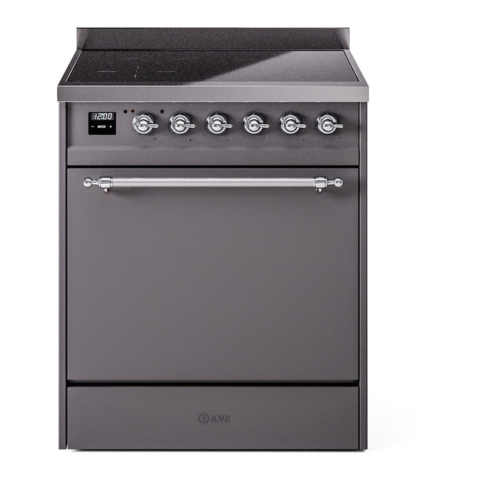 ILVE Nostalgie II 30" Electric Range with 4 Induction Elements Solid Door - UPI304QNMP