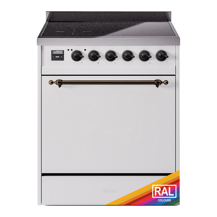 ILVE Nostalgie II 30" Electric Range with 4 Induction Elements Solid Door - UPI304QNMP