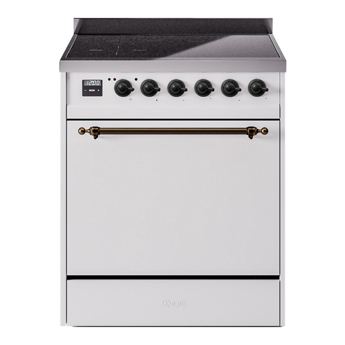 ILVE Nostalgie II 30" Electric Range with 4 Induction Elements Solid Door - UPI304QNMP